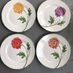 Pier 1 imports fall floral plates, set of four 7 1/2 inches