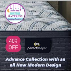 King Size Pillow Top Mattress Serta Perfect Sleeper Delfino Nights Medium New From Factory Same Day Delivery