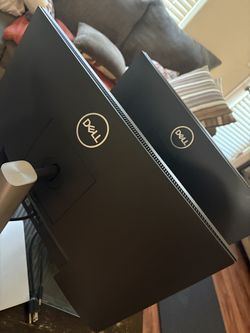 Dual Dell Monitors + Keyboard