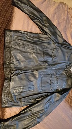 Kenneth Cole black leather moto jacket