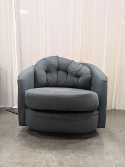 Sage Green Textured Fabric Barrel Chair