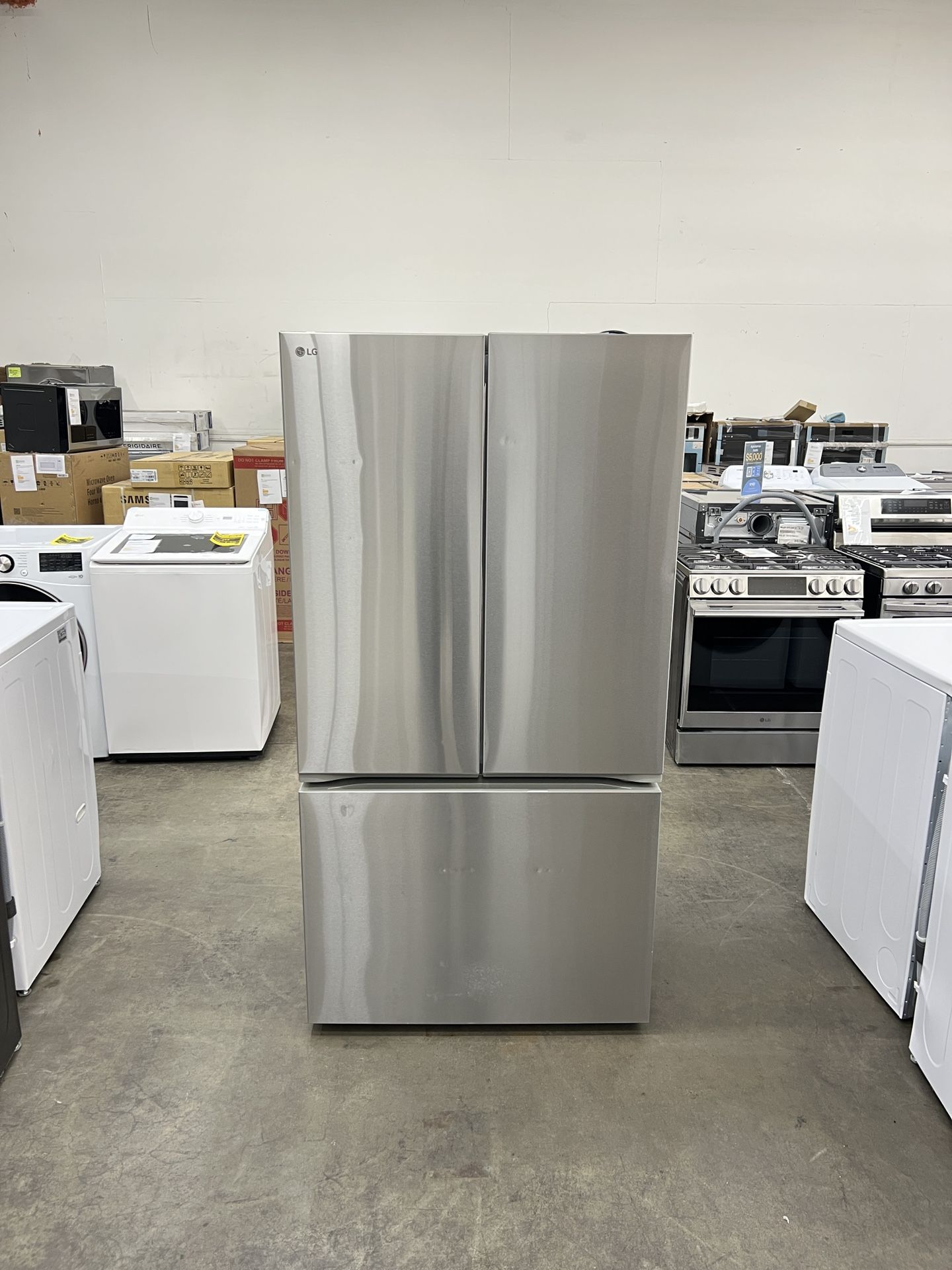 CLEARANCE! 🔥 50% OFF LG 27 cu. ft. SMART Counter Depth MAX French Door Refrigerator with Ice and Water, ADA Comp in PrintProof Stainless Steel