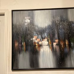 Paint Drawing Of A Night City 