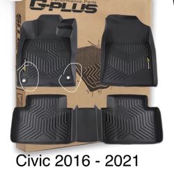 Floor Mats Liners All Weather Mats For Honda  Civic 2016 To 2021