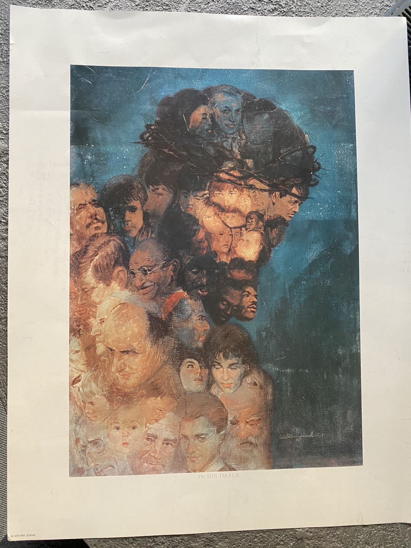 William Zdinak "In His Image" Jesus Print, vintage Jesus picture
