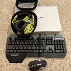 Portable Gaming Monitor 15.6” 1080p + Gaming Keyboard Mouse Headset