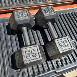 55lb hex dumbbells