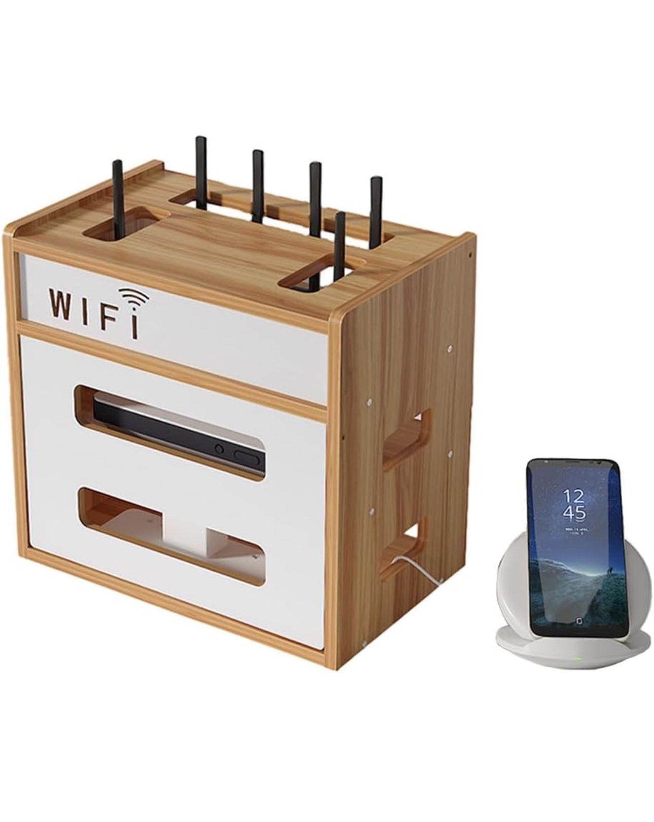 All New Wooden Prouder Shelf Desktop WiFi Storage Box