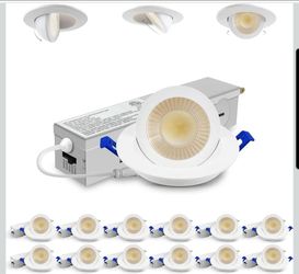 2 Inch LED Recessed Lights 12 Pack Adjustable Gimbal Canless Ceiling Lighting