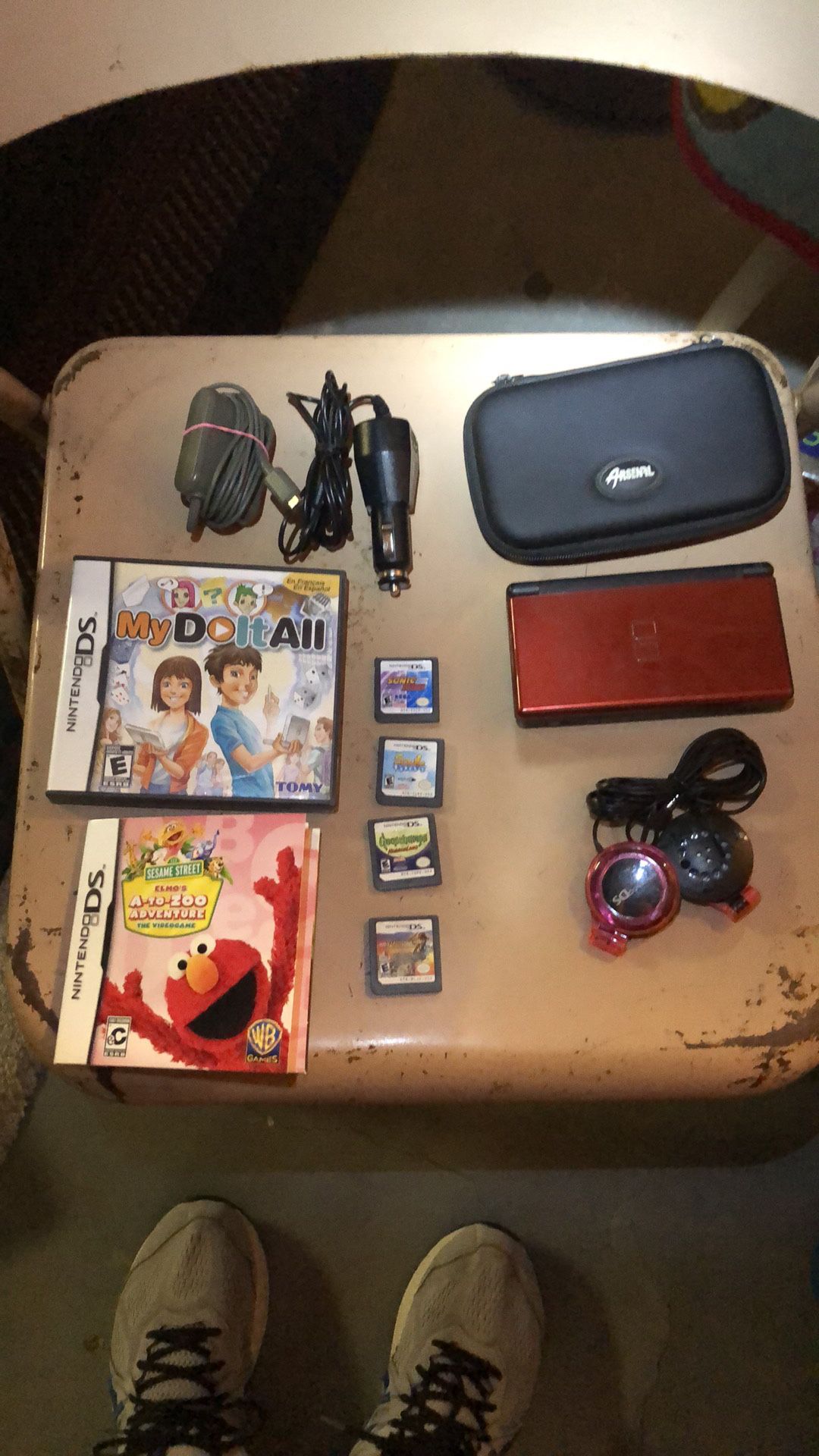 Nintendo DS Console Bundle. Chargers, Headphones, Carry Case, & Nice Game List