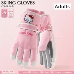 Pink and Red Sanrio Hello Kitty Snow Ski Gloves