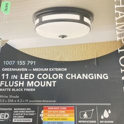 Hampton Bay Greenhaven 11-inch LED Motion Sensing Flush Mount Ceiling Light