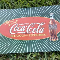 Vintage Coca Cola Metal Sign 