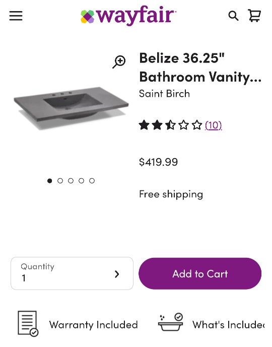 Vanity Sink Top