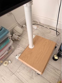 Rfiver Rolling TV Stand for 32 to 55 Inch TVs up to 88lbs, Height Adjustable Mobile TV Stand