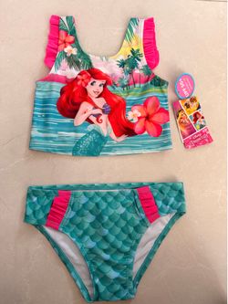New Disney Ariel 2-Piece Swimsuit Girls Size 3T
