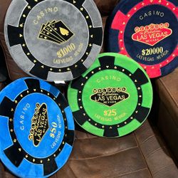 Las Vegas Poker Chip Cushions 