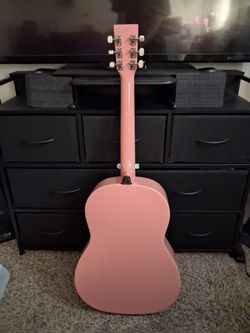 Pink Acoustic Rogue Guitar 6-String