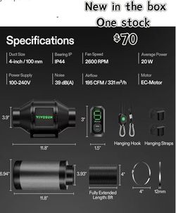 😀 VIVOSUN G4 Air Filtration Kit, Inline Fan, Controller, Carbon Filter, Duct AeroZesh Inline Fan, Speed Controller, Carbon Filter & 8' Ducting, Cooli