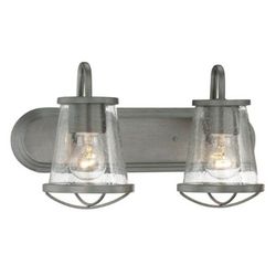 Darby 2-Light Weathered Iron Bath Light