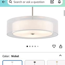 New in Box Large Chandelier Light Fixture Lamp White 
