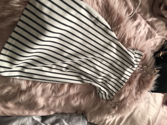 Black white stripped dress