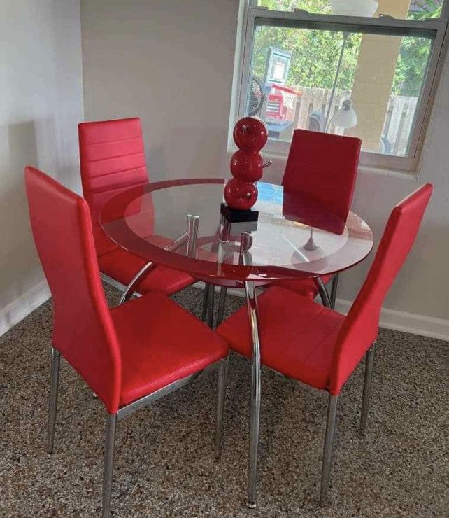 5pc Juego Comedor Dinner Set Red