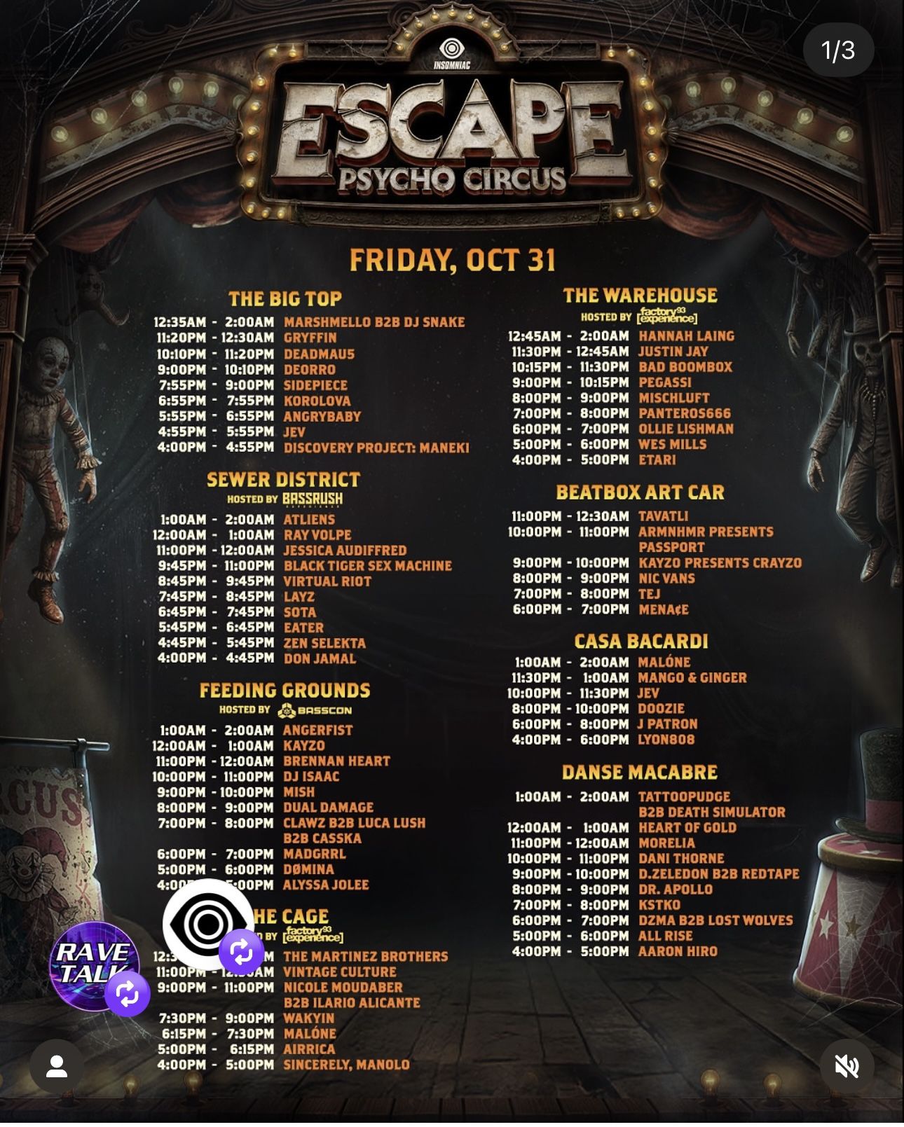 ESCAPE PSYCHO CIRCUS FRIDAY
