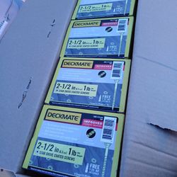 New 2½" Tan Exterior Screws 1Lb Box, 12 Boxes Available,  $5 each Box.