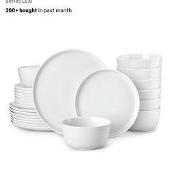 MALACASA 24 Piece White Porcelain Dinnerware Set for 8 New in Box