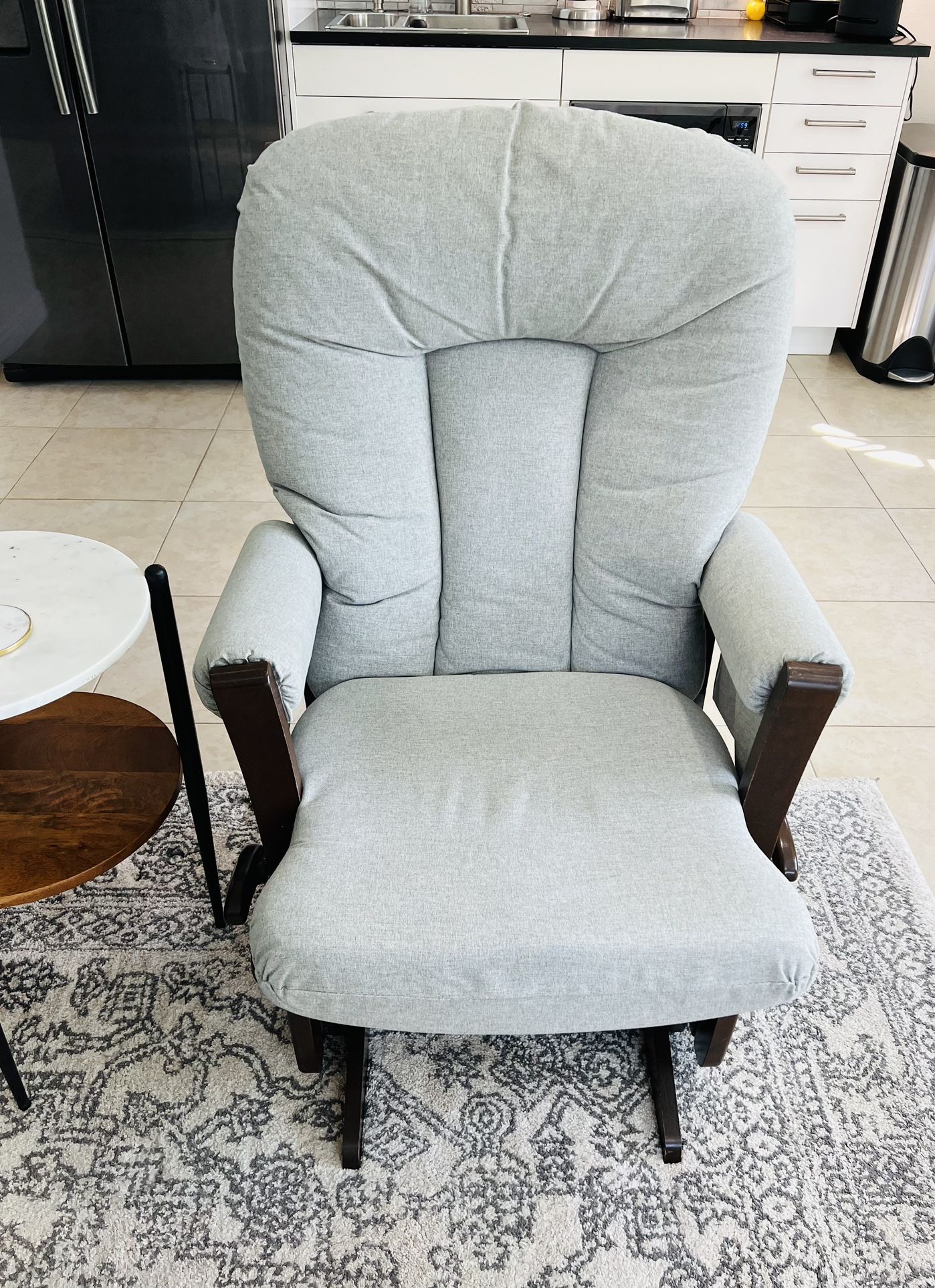 ✨Dutailier Soft Gray Gilder with Ottoman✨