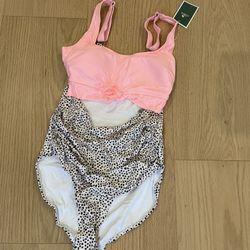 Pink And Polka Dot Swim Suit