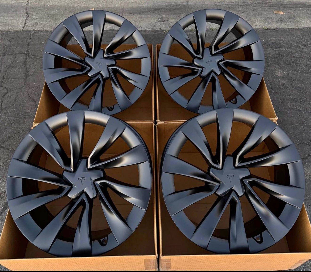 2026 NEW OEM 20” Tesla Model Y helix 2.0 rims wheels in matte black