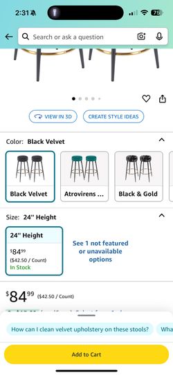Brand New Velvet Stool