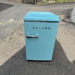 Household Retro Blue Mini Fridge Refrigerator With Freezer 