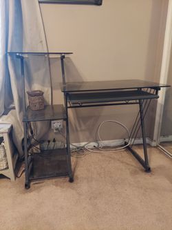 Glass & Metal Computer Desk