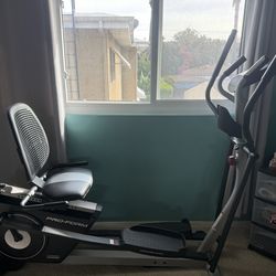 Combo elliptical and recilining bike