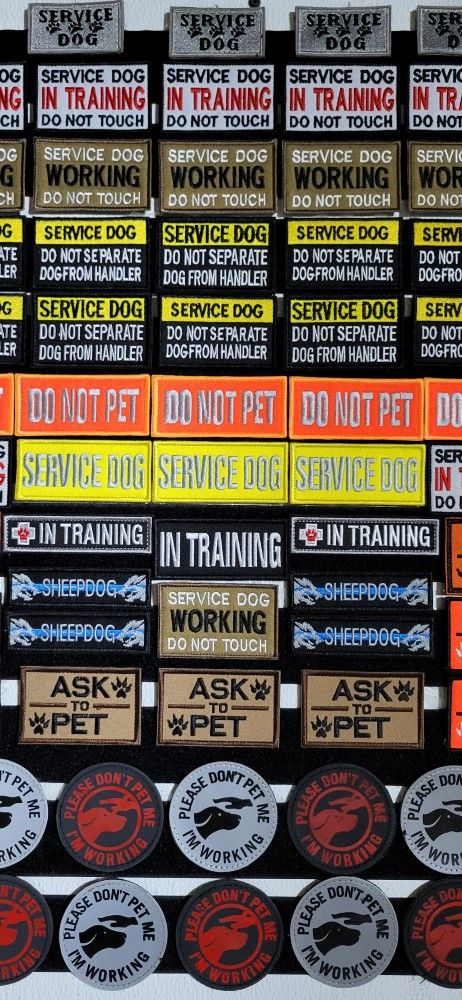 Velcro Patches for Service Dogs __ Large Selection __ Hook & Loop __ starting at $5 each