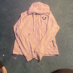 white true religion hoodie size M