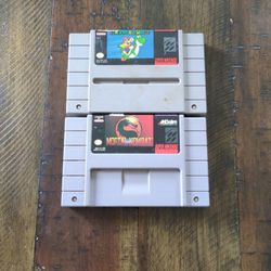 Super Mario World And Mortal Kombat For SNES 