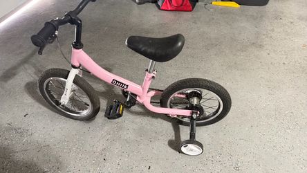 OHIIK Kids Pink Bike with Training Wheels
