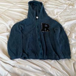 Dark Blue Fuzzy Kids Hoodie