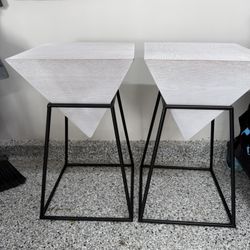 Modern Geometric Side Tables – Set of 2 (Accent / End Tables)