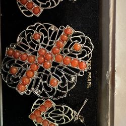 Sarah Coventry Earrings And Brooch Vintage 