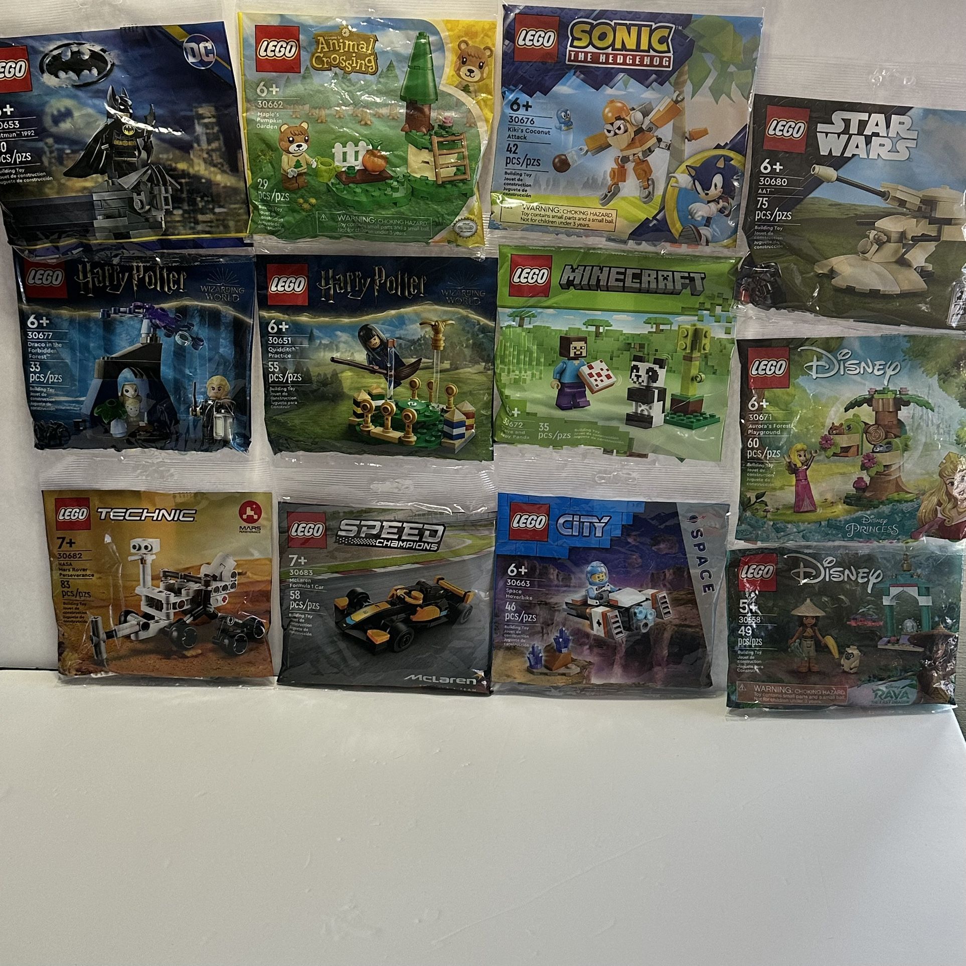 Lego Mini Figure Sets Disney, City, Star Wars, Sonic, Animal Crossing, Batman, Harry Potter