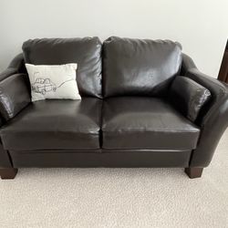 Leather love seat