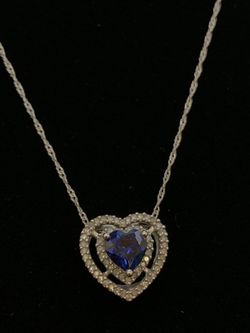 18" GOLD HEART SAPPHIRE NECKLACE #35050