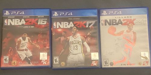 PS4 NBA 2K Game Bundle – Works Great – $10 for All 3 Price: $10 Description: Selling a bundle of 3 PS4 NBA 2K games. All work great and are ready to