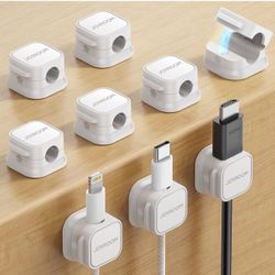9  Pack Magnetic Cable Clips [Cable Smooth Adjustable] Cord Holder, Under Desk Cable Management, JOYROOM Adhesive Wire Holder Keeper Organizer for Hom