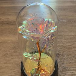 Rosa plástica luminosa con bombillitos – Ideal para regalo o adorno